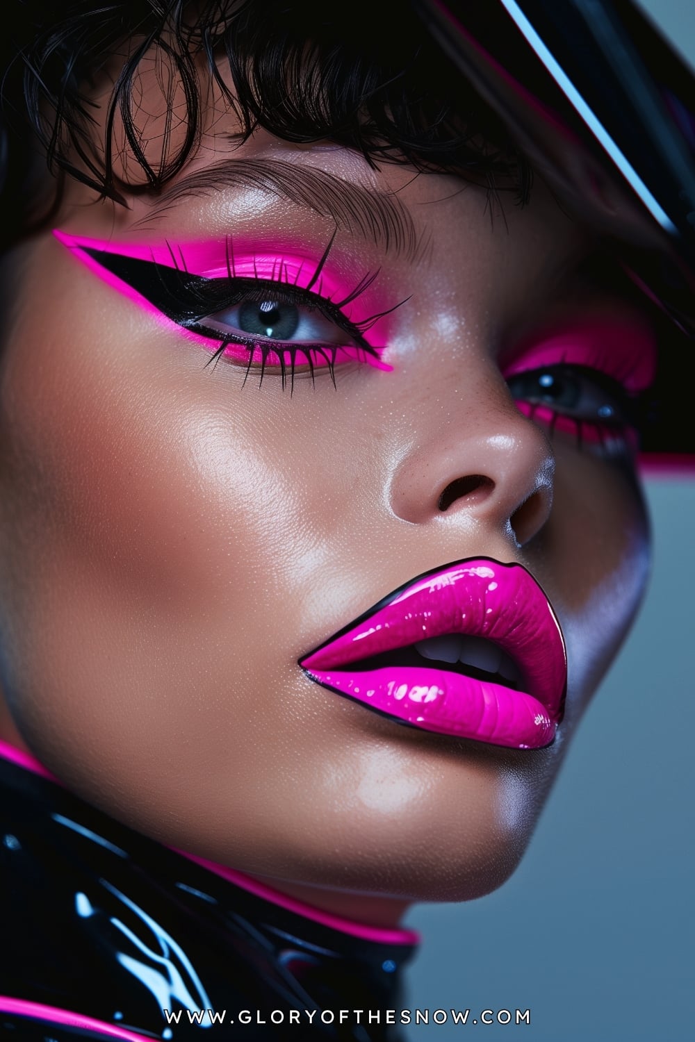 Pink Makeup Ideas: Neon Pink Winged Drama