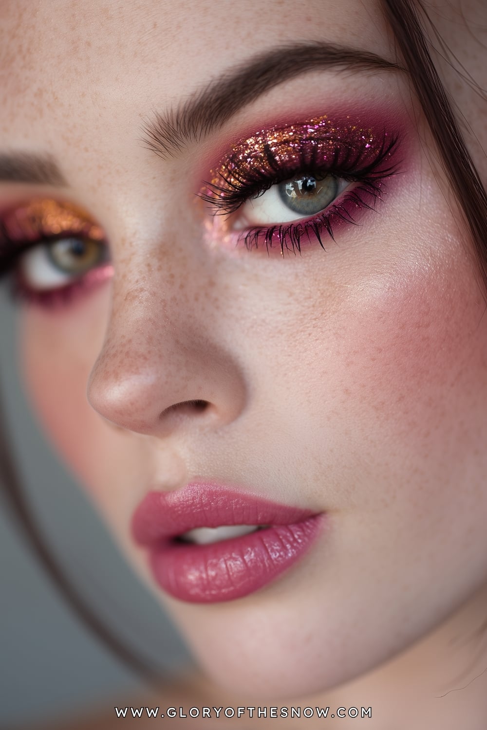 Baddie Makeup Looks: Pink Glitter Eye Makeup