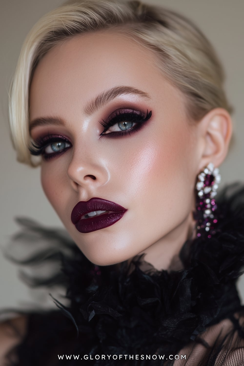 Baddie Makeup Looks: Dark Cherry Glam Makeup