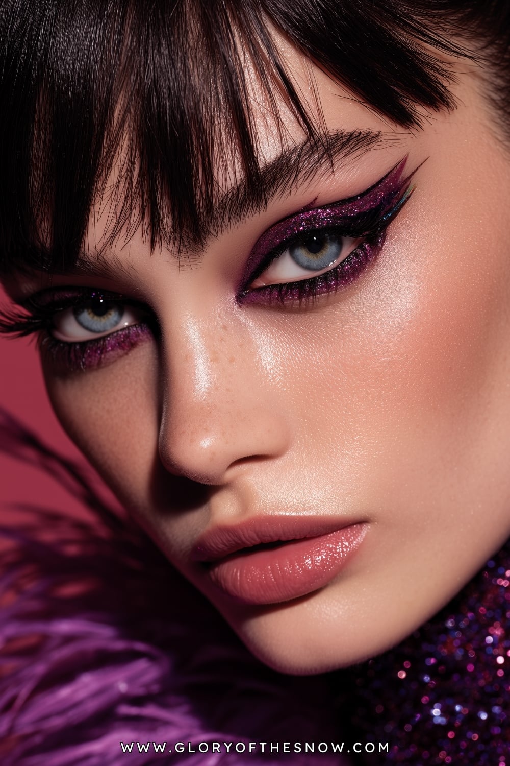 Baddie Makeup Looks: Glitter Wing Baddie Makeup