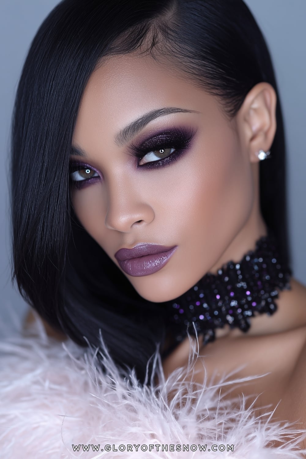 Baddie Makeup Looks: Icy Plum Glam