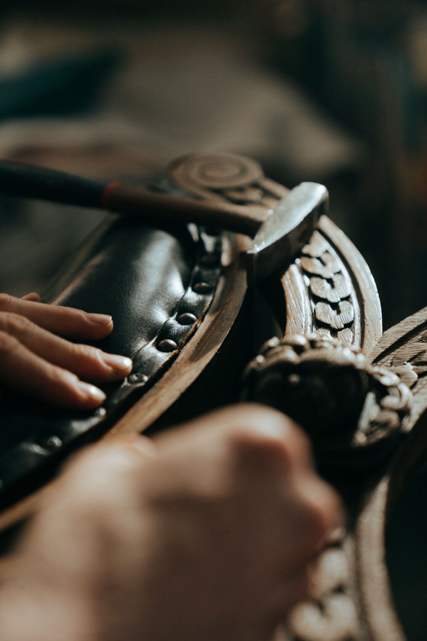 Upcycling vintage furniture with hand tools as a mindful and creative DIY activity.