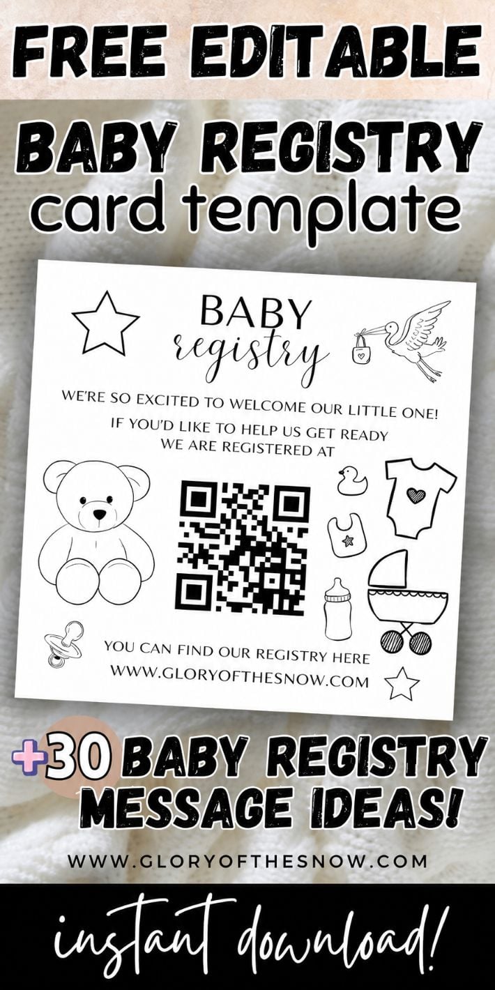 Free Baby Gift Registry Card Template And Baby Registry Message Ideas